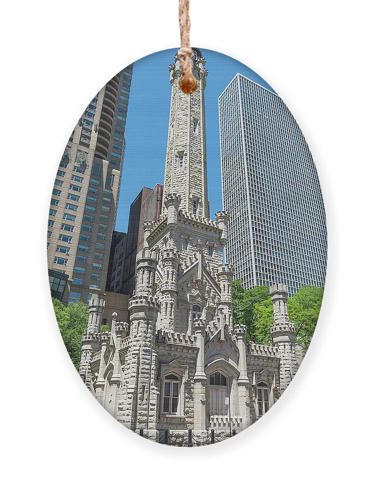 Chicago Ornament featuring the photograph The Water Tower by David Levin