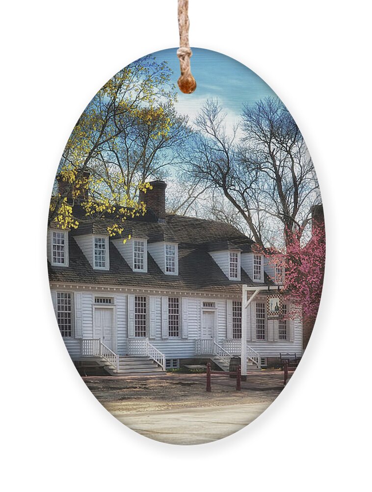 Williamsburg Ornament featuring the photograph The Wetherburn Tavern by Lois Bryan