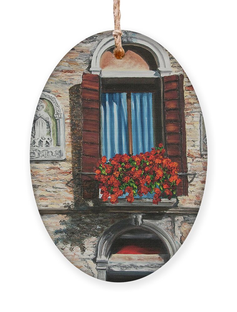 Window Paintings Ornament featuring the painting The Window by Charlotte Blanchard