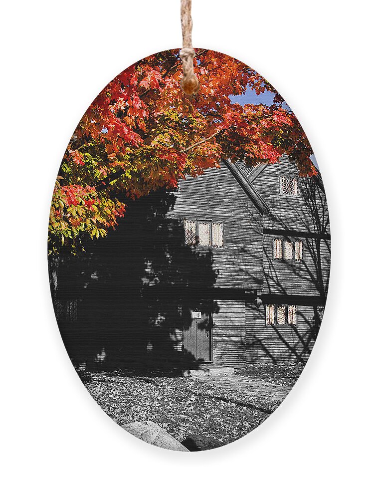 Salem Ornament featuring the photograph The Witch house in autumn by Jeff Folger