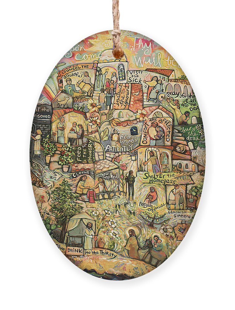 Jen Norton Ornament featuring the painting The Works of Mercy by Jen Norton