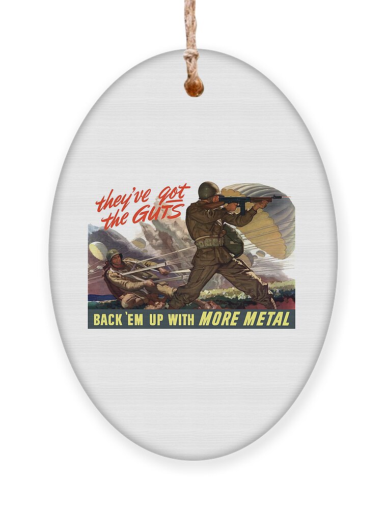 Airborne Ornament featuring the painting They've Got The Guts by War Is Hell Store