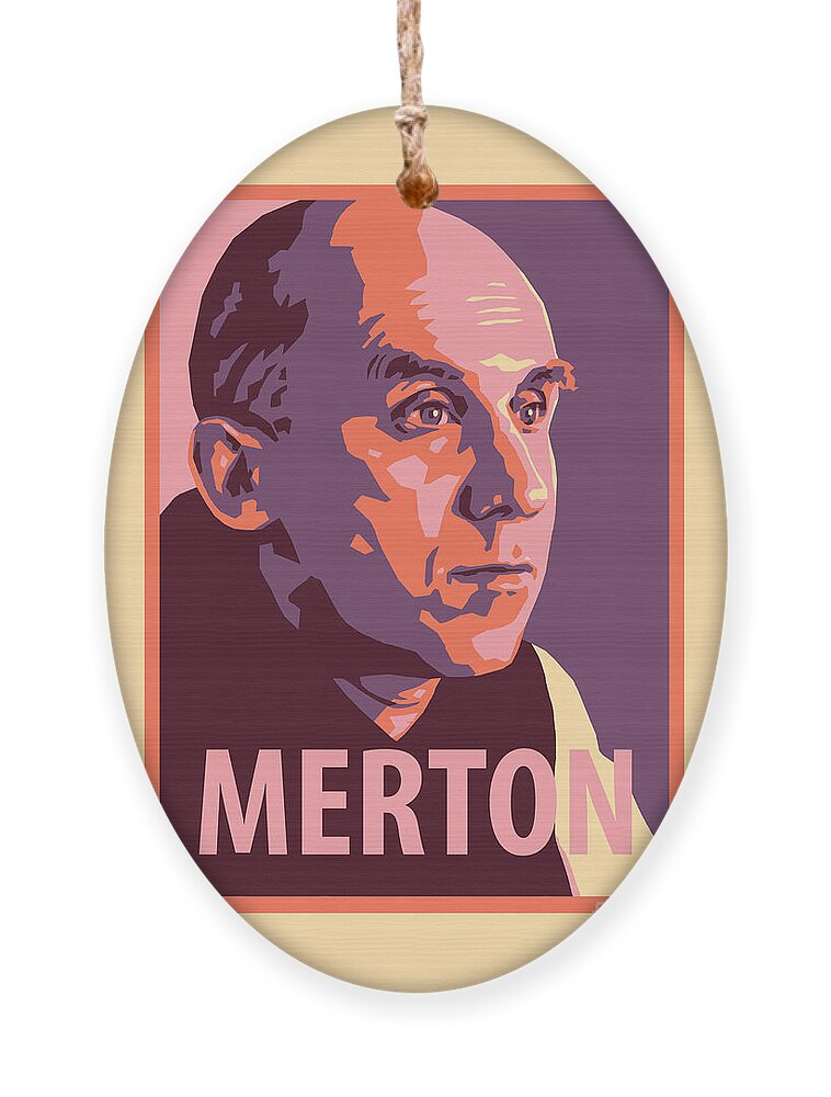 Thomas Merton Ornament featuring the painting Thomas Merton - JLTME by Julie Lonneman