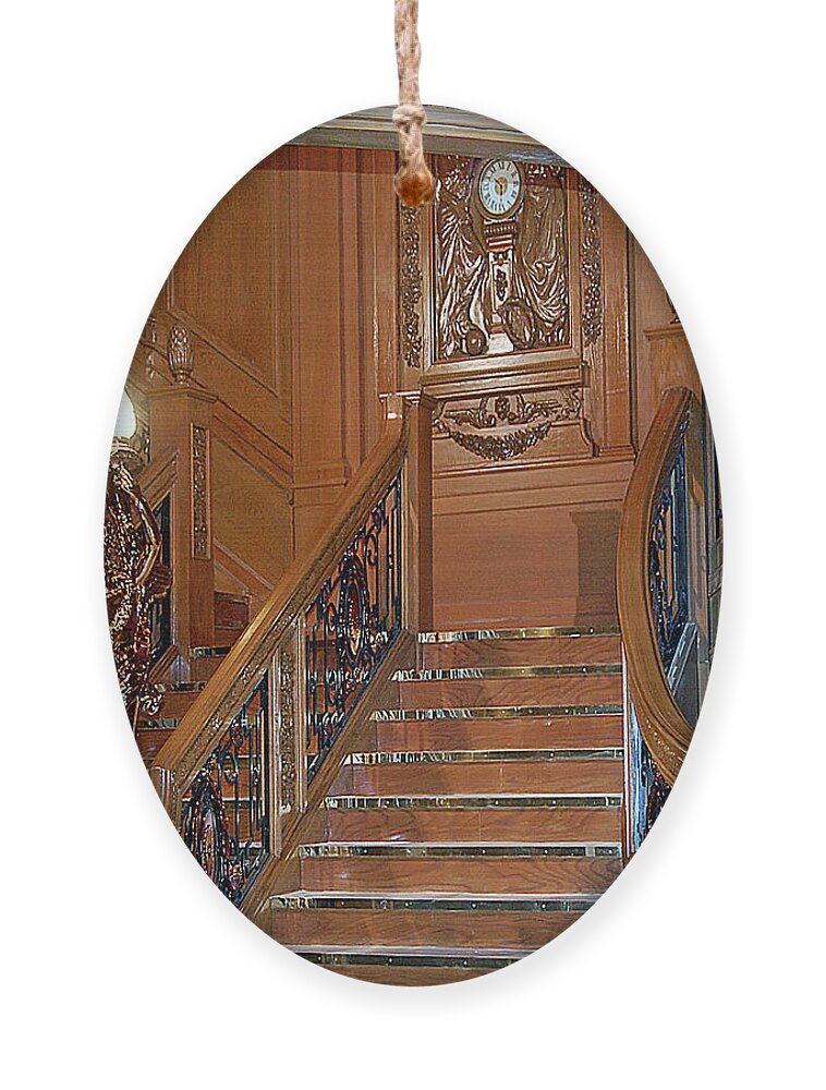 Titanic Ornament featuring the digital art Titanics Grand Staircase by DigiArt Diaries by Vicky B Fuller