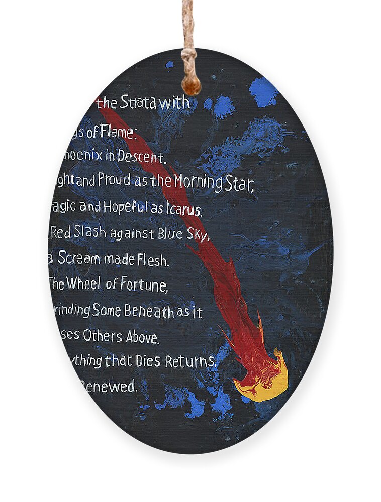 Phoenix Ornament featuring the painting To Fall by Matthew Mezo