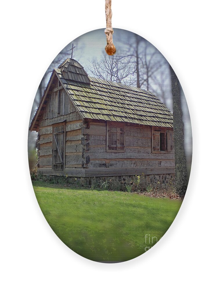 Country Ornament featuring the photograph Tom's Country Church and School by Nicole Angell