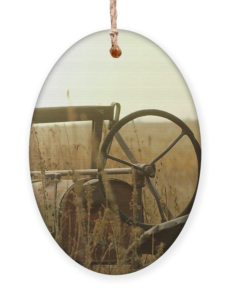 Tractor Ornament featuring the photograph Tractor Sunrise by Troy Stapek