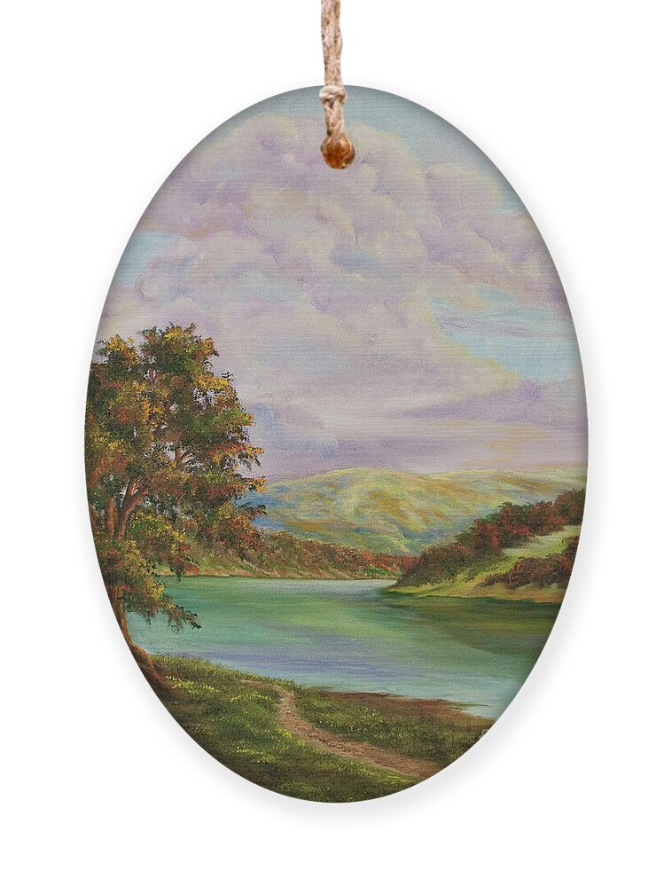 Country Landscape Painting Ornament featuring the painting Tranquility by Charlotte Blanchard