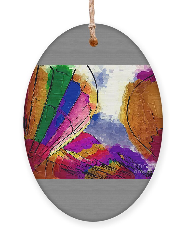 Hotair-balloons Ornament featuring the digital art Triplets by Kirt Tisdale