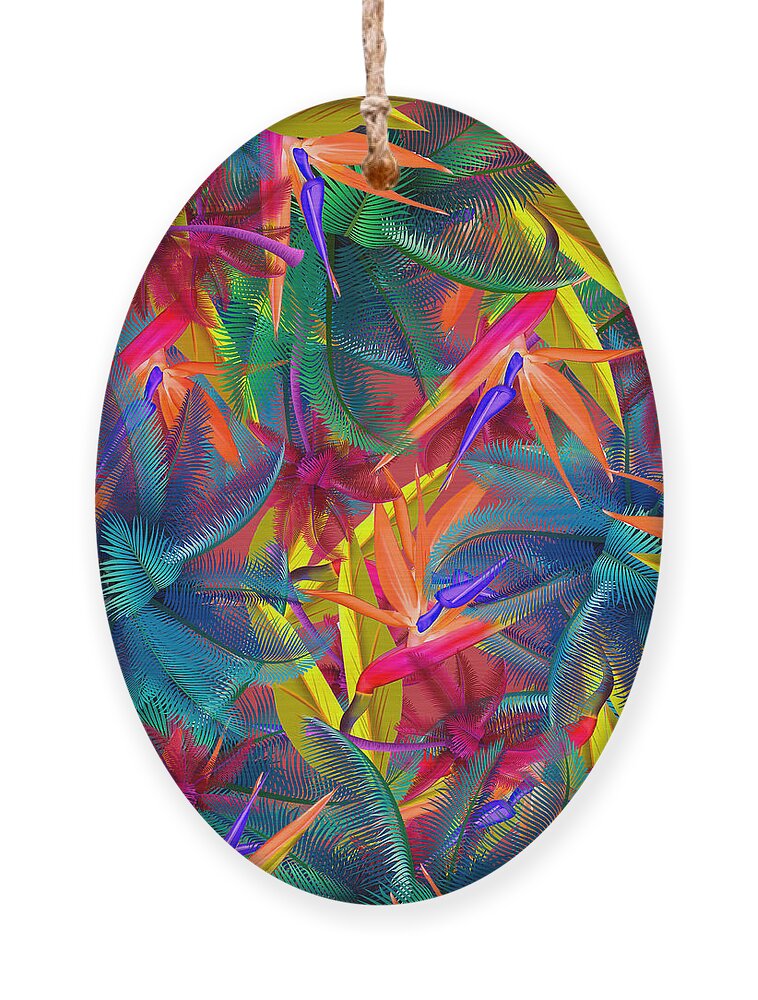 Cherry Ornament featuring the painting Tropical 7 by Mark Ashkenazi