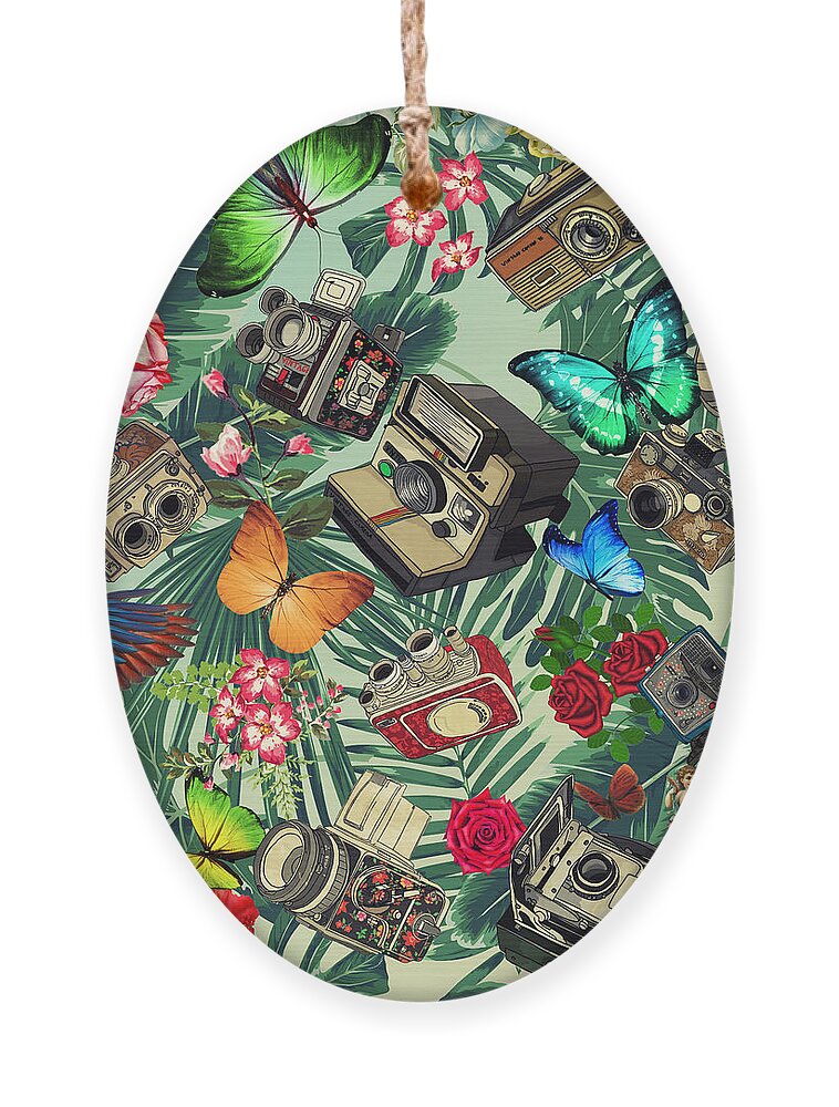 Summer Ornament featuring the digital art Tropical Fun Vintage by Mark Ashkenazi