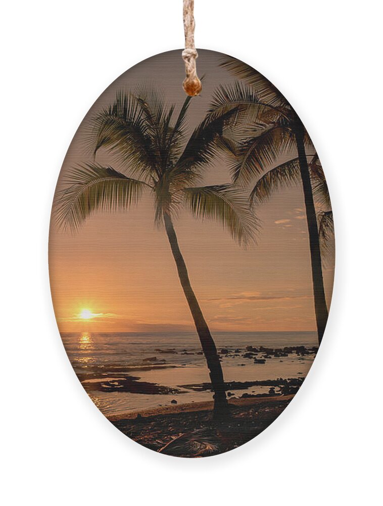 Tropical Sunset Ornament featuring the photograph Tropical Sunset 0701 by Kristina Rinell