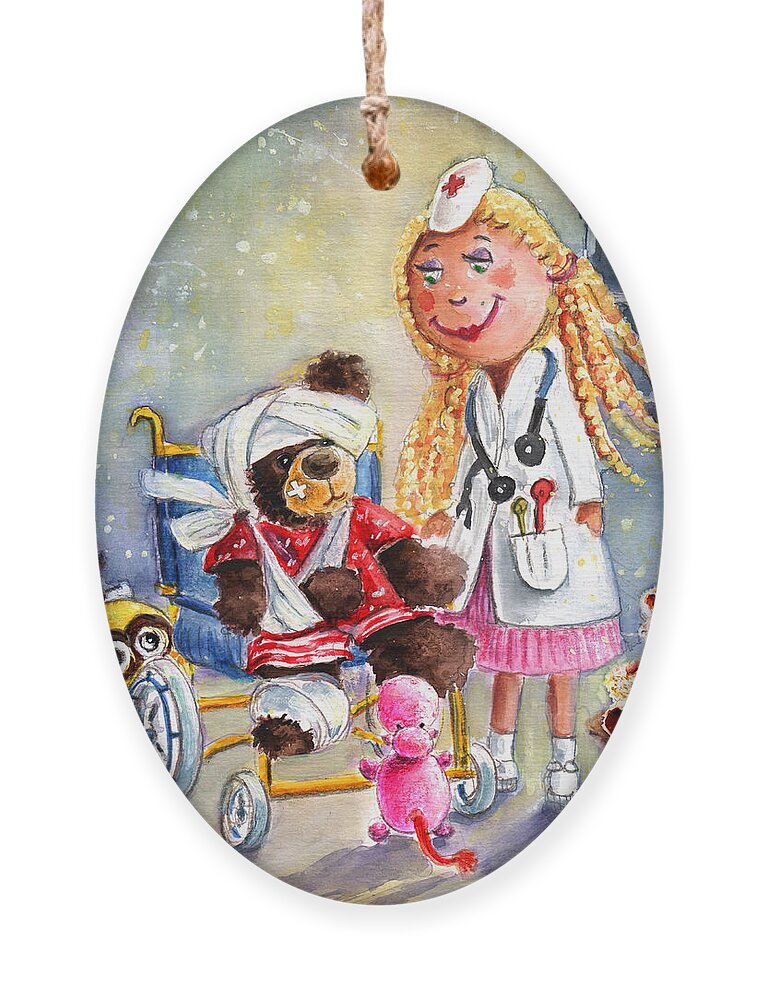 Animals Ornament featuring the painting Truffle McFurry And The Minion by Miki De Goodaboom