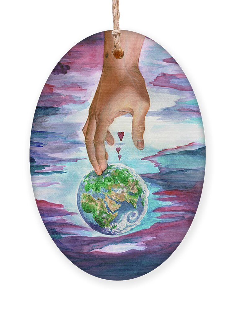 Earth Ornament featuring the painting Trust Me by Nancy Cupp