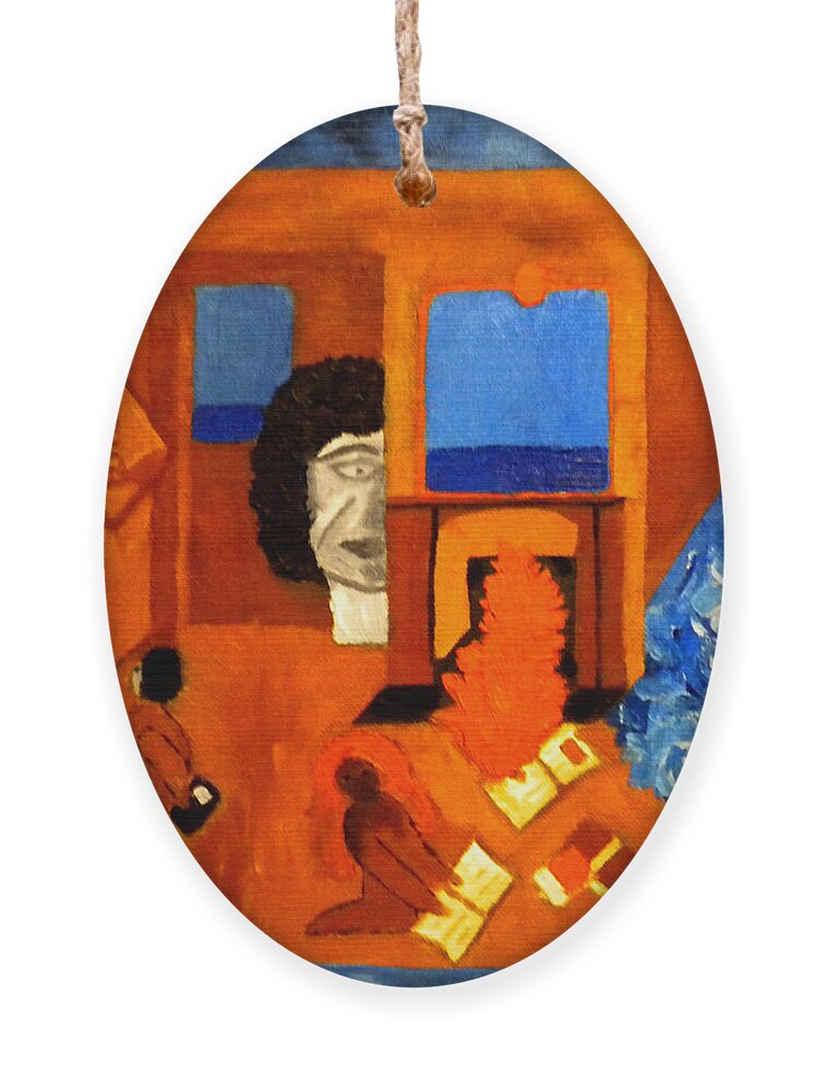 Colette Ornament featuring the painting Trying to find the way out or is it better to stay  by Colette V Hera Guggenheim