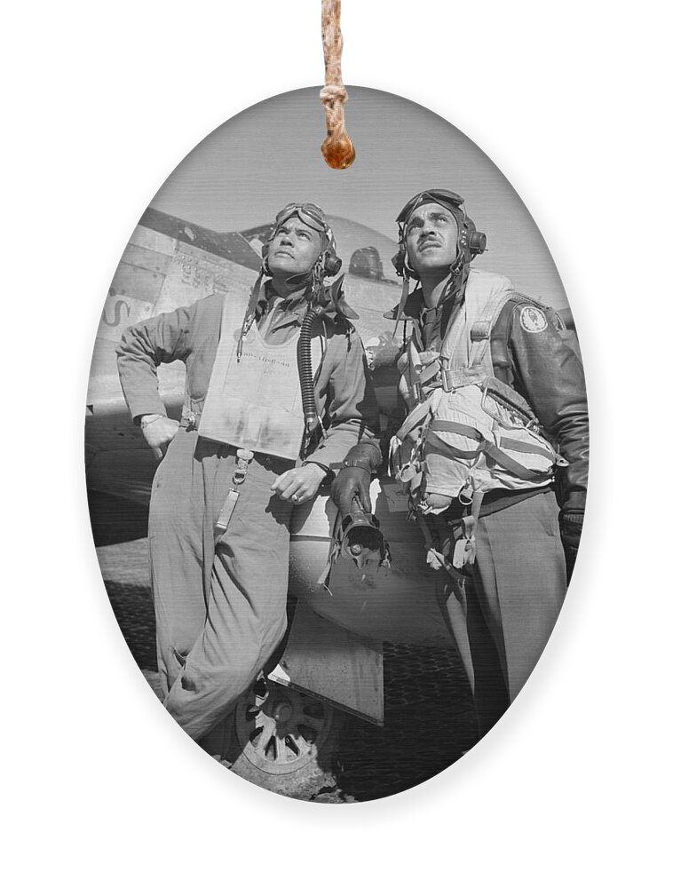 Benjamin Davis Ornament featuring the photograph Tuskegee Airmen by War Is Hell Store