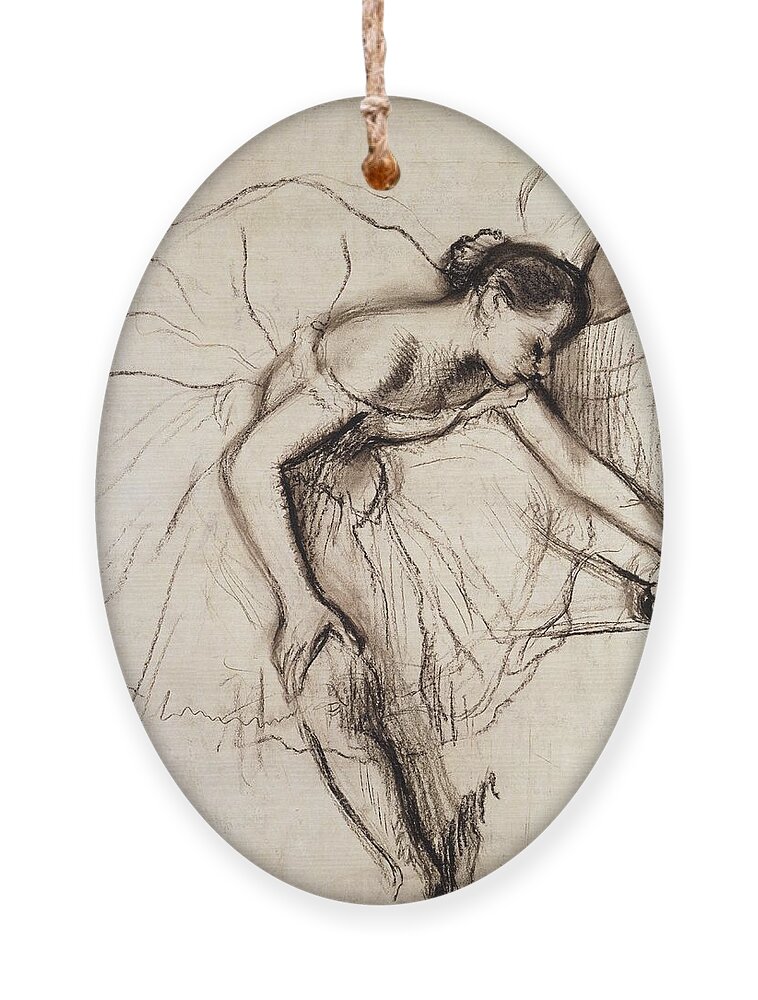 Degas Ornament featuring the drawing Two Dancers Resting by Edgar Degas