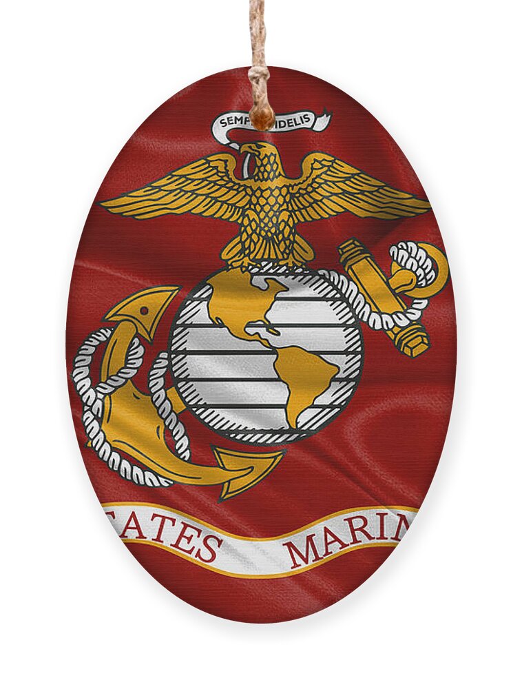 'usmc' Collection By Serge Averbukh Ornament featuring the digital art U. S. Marines - U S M C Corps Flag by Serge Averbukh