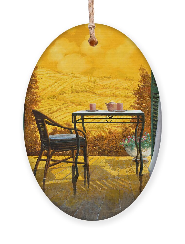 Terrace Ornament featuring the painting Un Caldo Pomeriggio D'estate by Guido Borelli