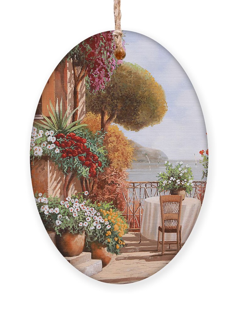 Terrace Ornament featuring the painting Una Sedia In Attesa by Guido Borelli