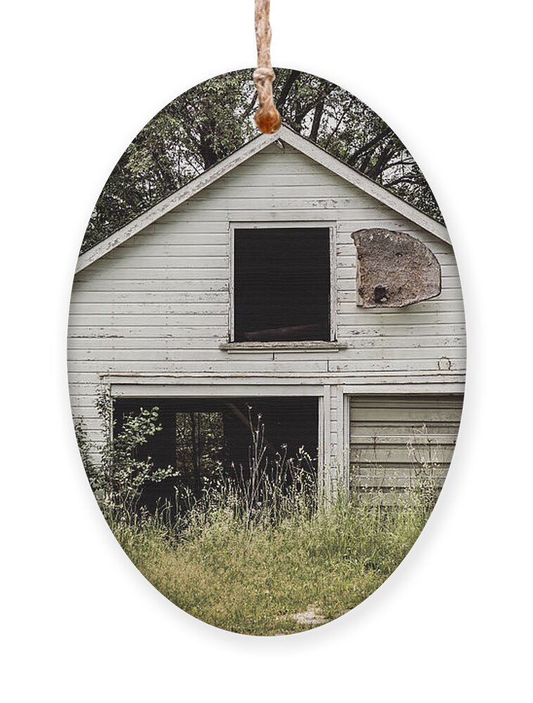 Abandoned Garage Ornament featuring the photograph Urban Abandonment 3 by Kim Hojnacki