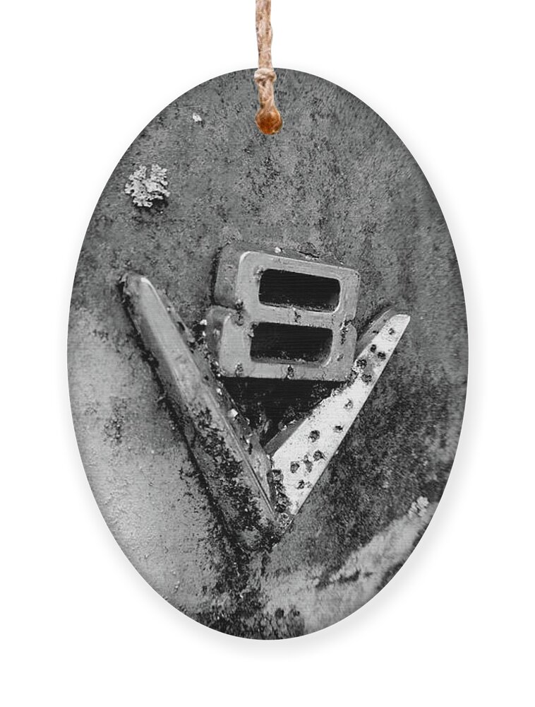 V8 Ornament featuring the photograph V8 Emblem by Matthew Mezo