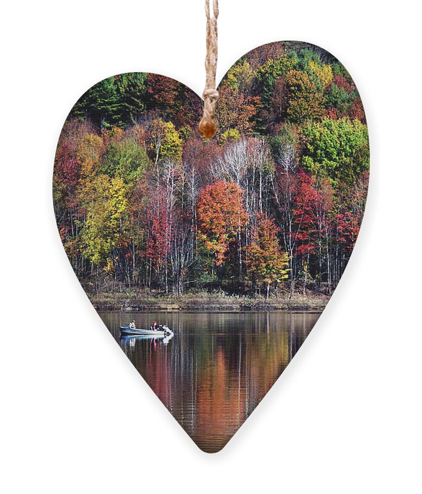 Fall Ornament featuring the photograph Vanishing Autumn Reflection Landscape by Christina Rollo