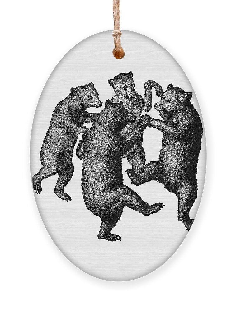 More From Edward Fielding Ornament featuring the drawing Vintage Dancing Bears by Edward Fielding