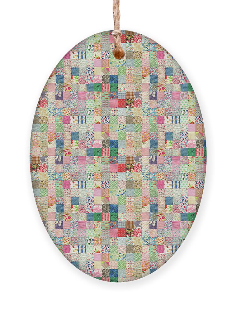 Vintage Ornament featuring the photograph Vintage Patchwork Quilt by Peggy Collins