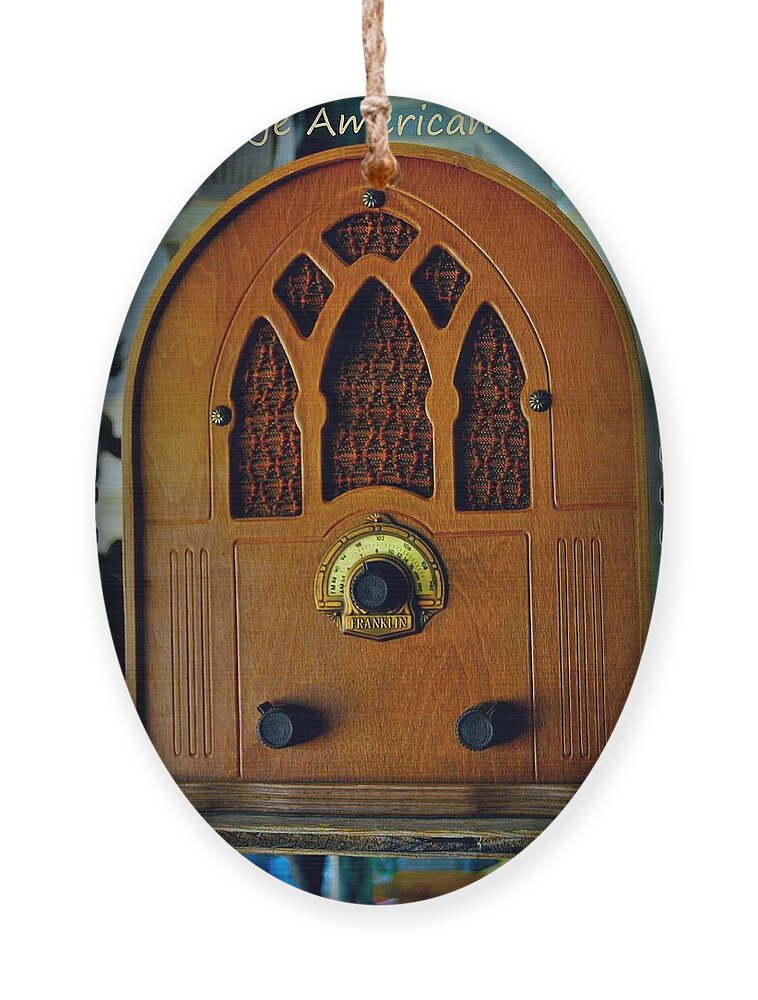 Companion Radio Ornament featuring the digital art Vintage Cathedral Radio by Pamela Smale Williams