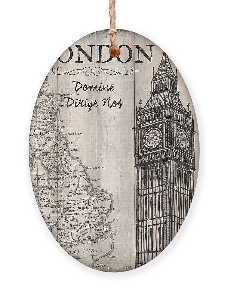 London Ornament featuring the painting Vintage Travel Poster London by Debbie DeWitt
