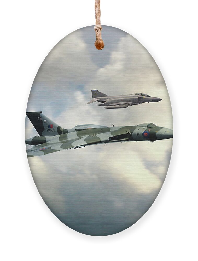 F4 Phantom Ornament featuring the digital art Vulcan and Phantom by Airpower Art