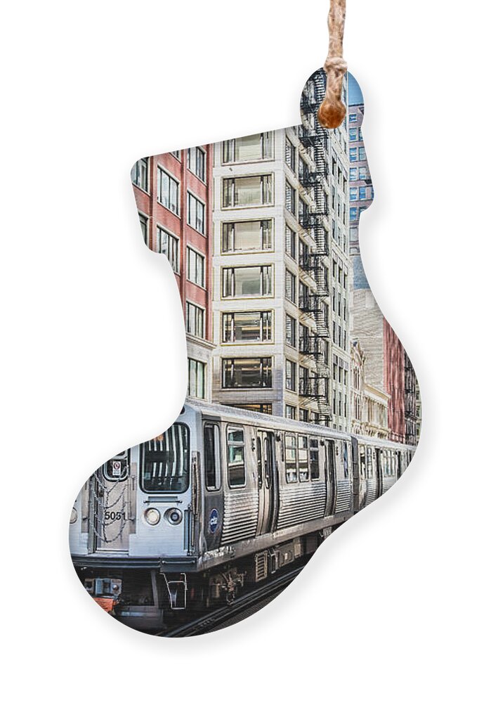 Architecture Ornament featuring the photograph The Wabash L Train by David Levin