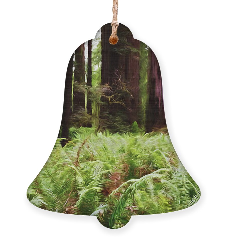 Jedediah Smith Redwoods State Park Ornament featuring the photograph Walk Among Giants by Lana Trussell