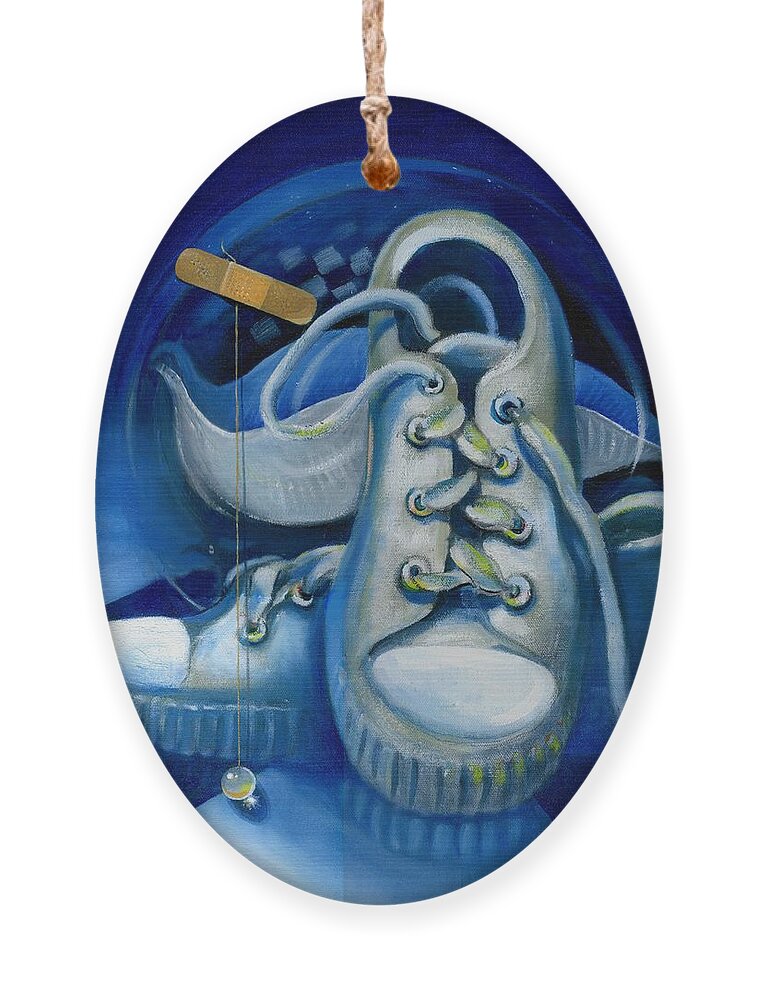 Surrealism Ornament featuring the painting Walk for Health by Roger Calle