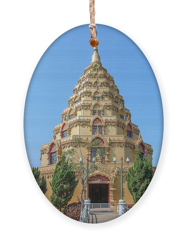 Scenic Ornament featuring the photograph Wat Nong Bua Worawet Wisit Phra Chedi City of Nirvana DTHCM2088 by Gerry Gantt