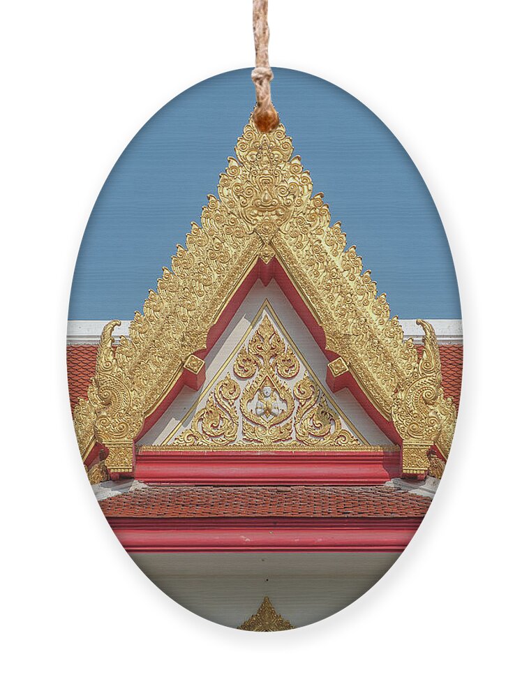 Temple Ornament featuring the photograph Wat Photharam Gable DTHNS0088 by Gerry Gantt