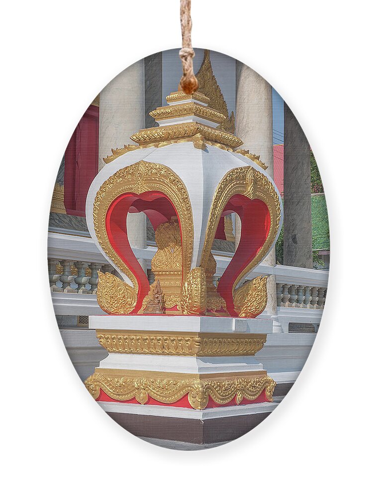 Temple Ornament featuring the photograph Wat Photharam Phra Ubosot Boundary Stone DTHNS0080 by Gerry Gantt