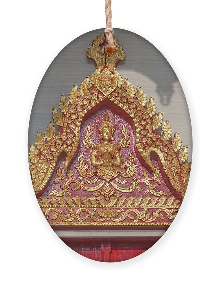 Scenic Ornament featuring the photograph Wat Santiwan Phra Wihan Door Lintel DTHCM0983 by Gerry Gantt