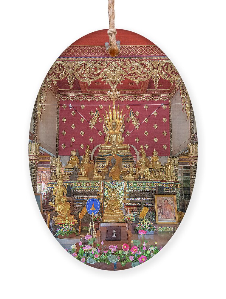 Scenic Ornament featuring the photograph Wat Thung Luang Phra Wihan Buddha Images DTHCM2106 by Gerry Gantt