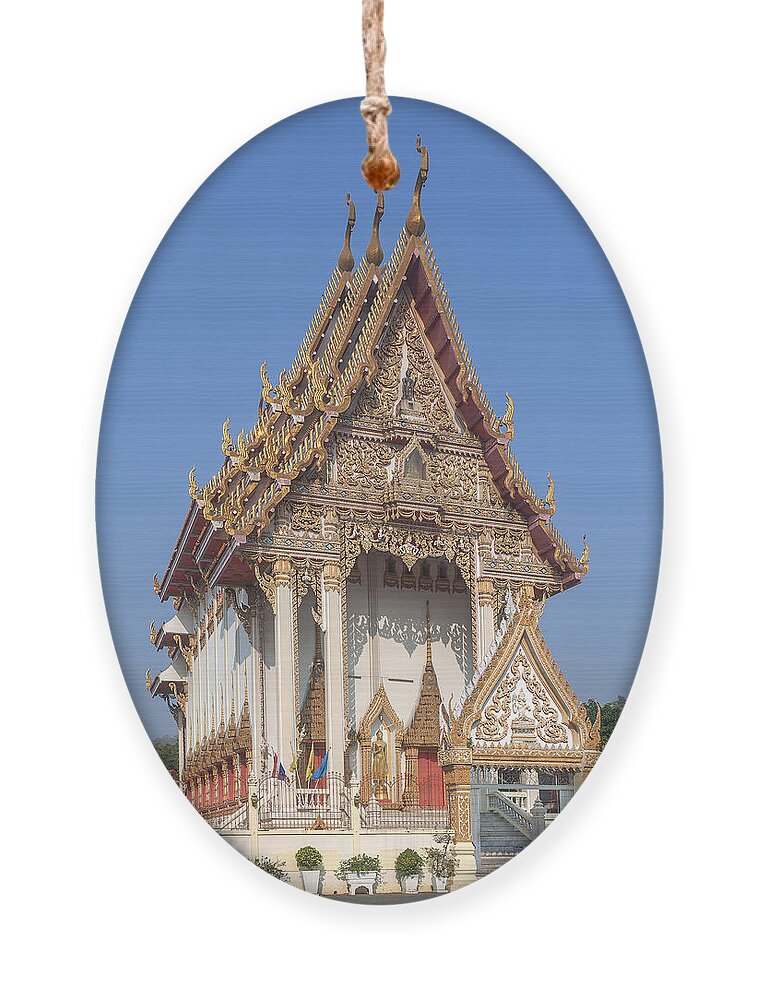 Temple Ornament featuring the photograph Wat Woranat Bonphot Phra Ubosot DTHNS0017 by Gerry Gantt