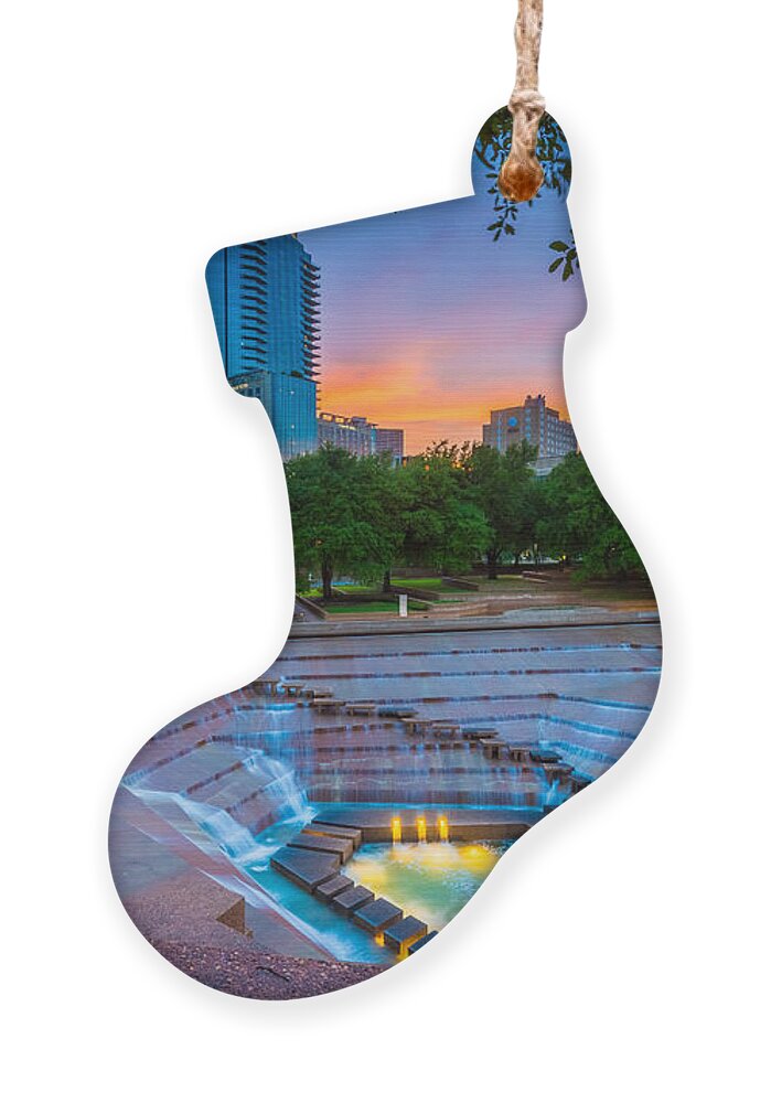 America Ornament featuring the photograph Water Gardens Sunset by Inge Johnsson