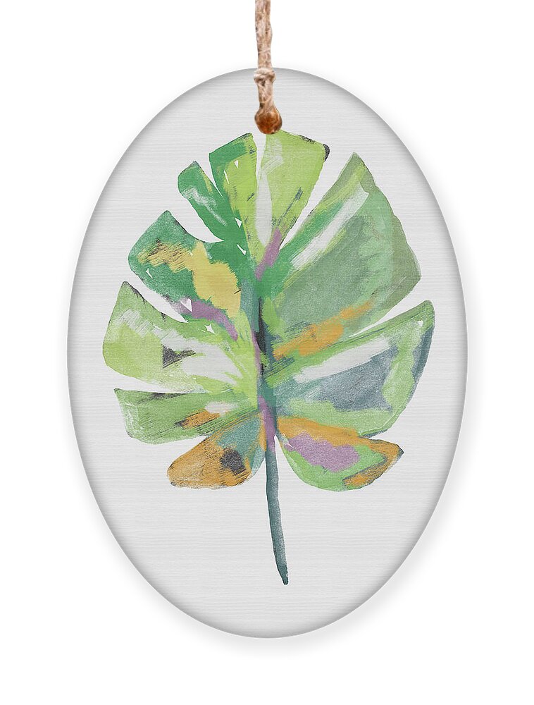 Leaf Ornament featuring the mixed media Watercolor Palm Leaf- Art by Linda Woods by Linda Woods