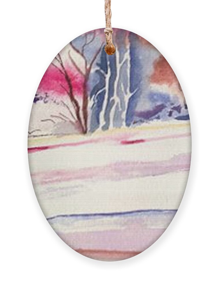 Nature Ornament featuring the painting Watercolor river by Darren Cannell