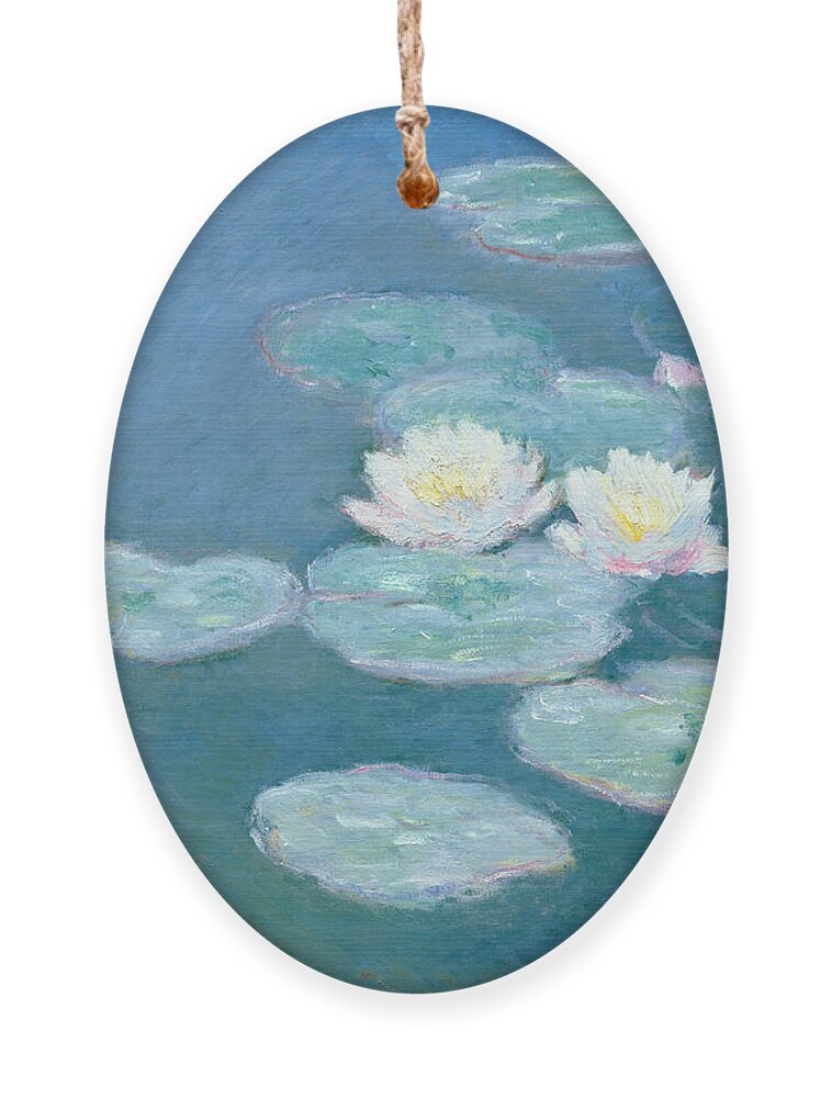 Waterlilies Ornament featuring the painting Waterlilies Evening by Claude Monet
