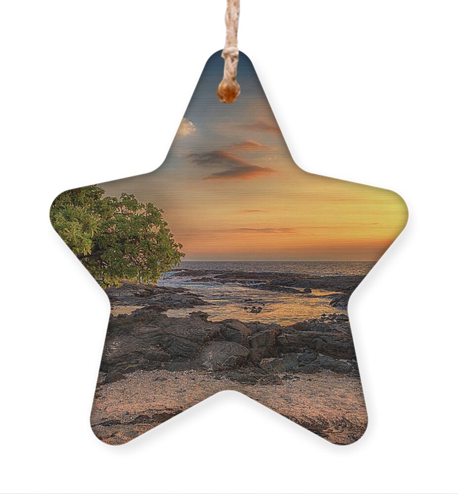 Sunset Ornament featuring the photograph Wawaloli Beach Sunset by Susan Rissi Tregoning