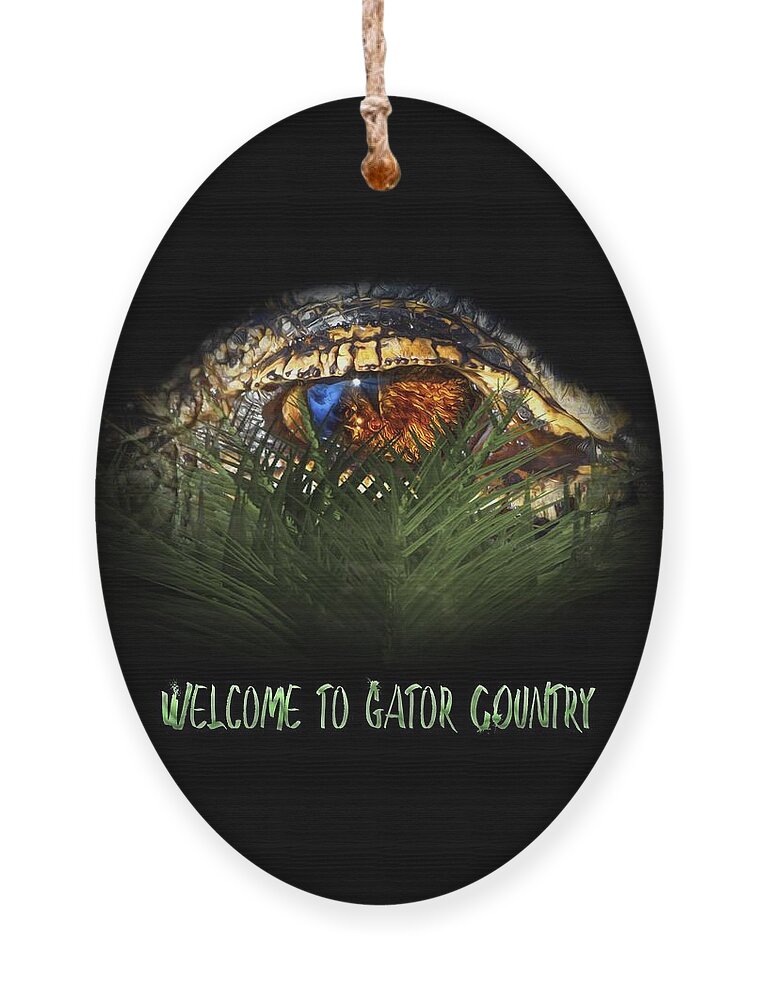 Alligator Ornament featuring the photograph Welcome to Gator Country Design by Mark Andrew Thomas