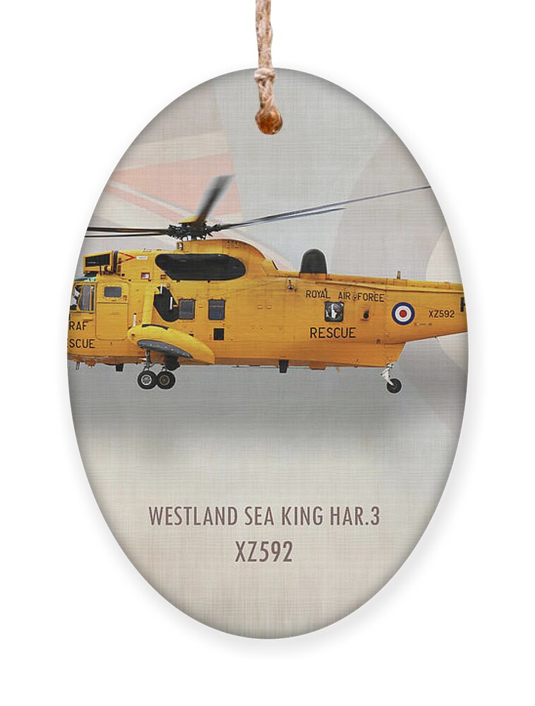 Sea King Ornament featuring the digital art Westland Sea King HAR3 XZ592 by Airpower Art