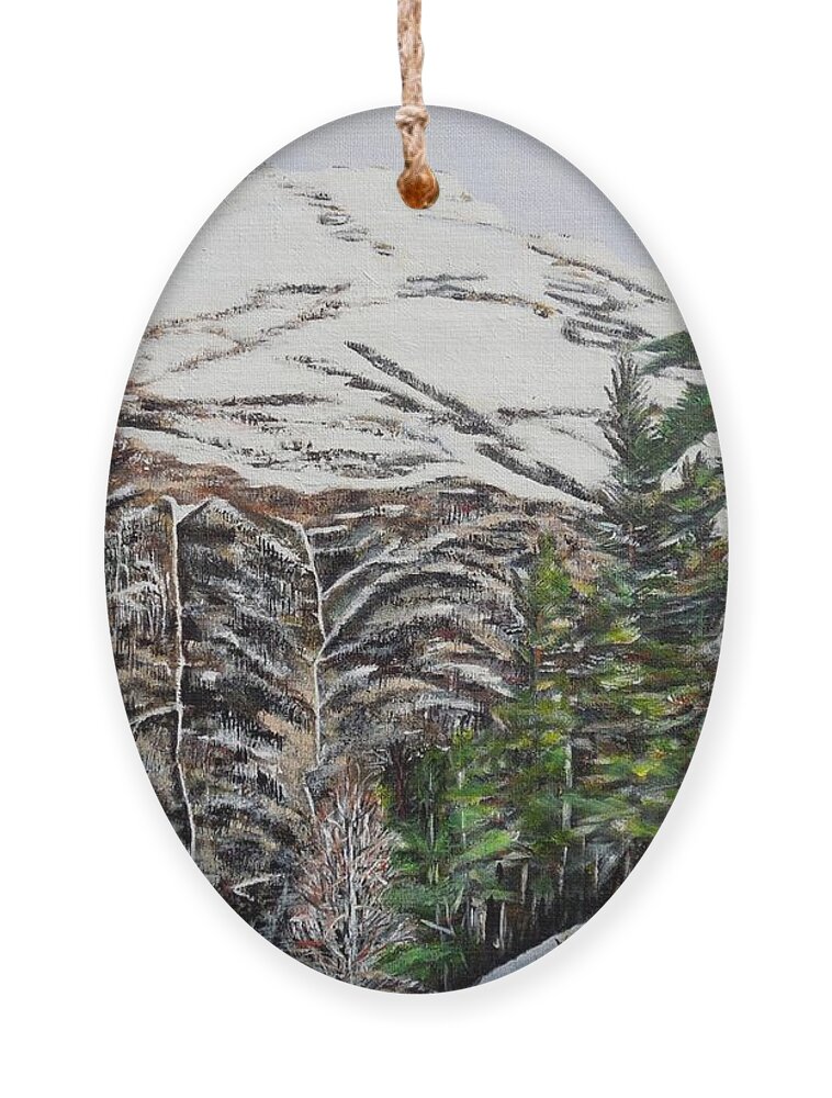 Mountain Ornament featuring the painting Whispering pines by Marilyn McNish