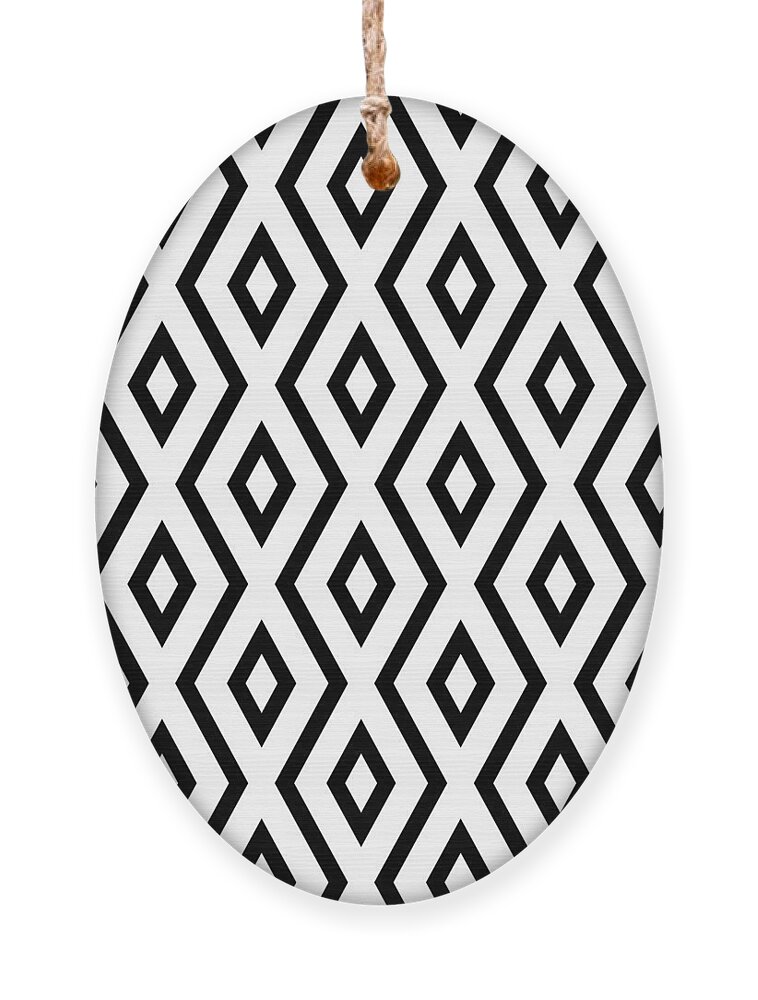 White And Black Ornament featuring the mixed media White and Black Pattern by Christina Rollo